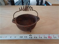 SMALL FOOTED CAST IRON POT