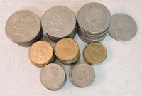 Lot of 31 Ikes, 23 Sacagawea dollars, 15 SBA