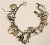 Vintage Sterling Silver Charm Bracelet