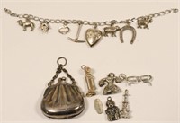 Vintage Silver Charm Bracelet & More