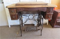 Antique Cast Iron Base Sewing Machine Cabinet