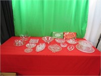 Glass Bowls And Relish Trays 15 Plus Pieces