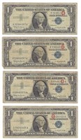 US$1 Silver Certificate Series 1957B x4  F.FN39?