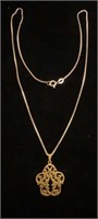 Sterling silver pendant and 18 inch. box chain