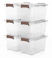 WYT 5-Pack Clear 7 Quart Storage Latch Box/Bins,