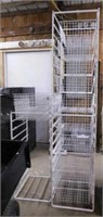 2 metal wire basket storage shelves, tallest is