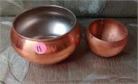 Vintage Copper Bowls - Small