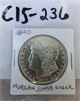 C15-236  1890 Morgan Silver Dollar