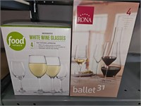 2 Boxes of Wine Glasses 4/each