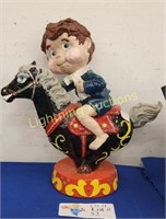 VINTAGE BOY ON HORSE STATUE