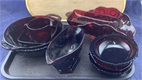 Large Lot of Mostly Avon Ruby Glass