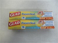(2) Glad Press N Seal Surface Wrap 70 Sq Ft