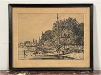 "Roton River" Signed Etching