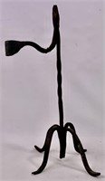 Wrought iron candle holder for rope candle, 17.5"T