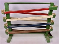 Folk Art Marble game - down hill ramps, 28" long,