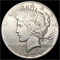 1934-S Silver Peace Dollar CLOSELY UNCIRCULATED