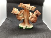 Vintage Bear Climbing Tree Salt/Pepper Shakers