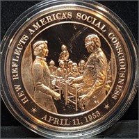 Franklin Mint 45mm Bronze US History Medal 1953