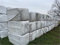 67-large sq bales--Organic -wrapped hay