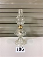 Octagon Vintage Decor Clear Glass Oil Lamp