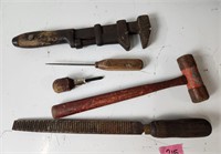 Vtg Wood Handled Tools