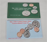 1993-94 U S Mint Uncirculated Coin Sets