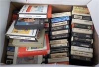 Box of 8 track tapes.