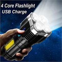 Multifunction Rechargeable flashlight 4 beam