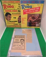 2x 1975 The Ring Boxing Magazines + 1952 Newspaper