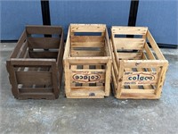 3 Wooden Crates 25"x13.4"x13.5"