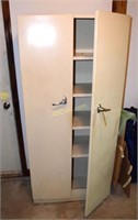 Four shelf, 2 Door Metal Cabinet - 30 x 15 x 66"