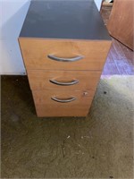 THREE DRAWER CABINET 20X28 METAL & WOOD