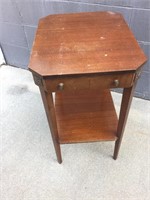 Side table with drawer, 28”T x 16”W x 20”D
