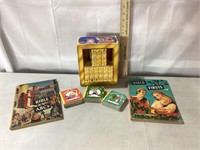 Vintage Books & Set of 12 Nusery Rhyme Board Books