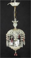 Georgian Style Cut Glass Three Light Bell Lantern