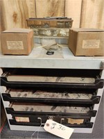 Parts holder slide out drawer cabinet.