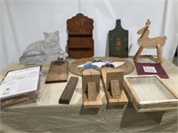 Wooden figurines, knife holder, wall art, sleigh