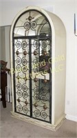 Unique Iron Front/Wood/Mirrored Display Cabinet