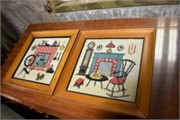 2 Framed Cross stitch Pictures