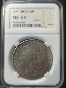 Slabbed 1887 O Morgan dollar token