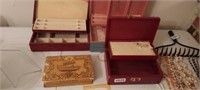 (3) JEWELRY BOXES EMPTY, PLUS CHOCOLATES BOX