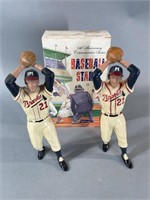 (2): 1988 Baseball Stars Figure Warren Spahn w/ ba