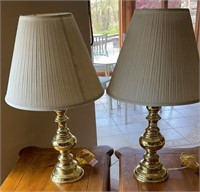 Lot of 2 Brass Tone Lamps
