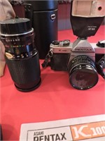 2 Pentax 35 mm Cameras with Accessories