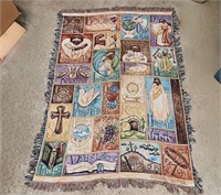 Vtg Christian Bible Verses Fringe Throw