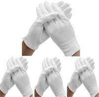 48 Pcs (24 Pair) White Cotton Gloves for Dry Hand