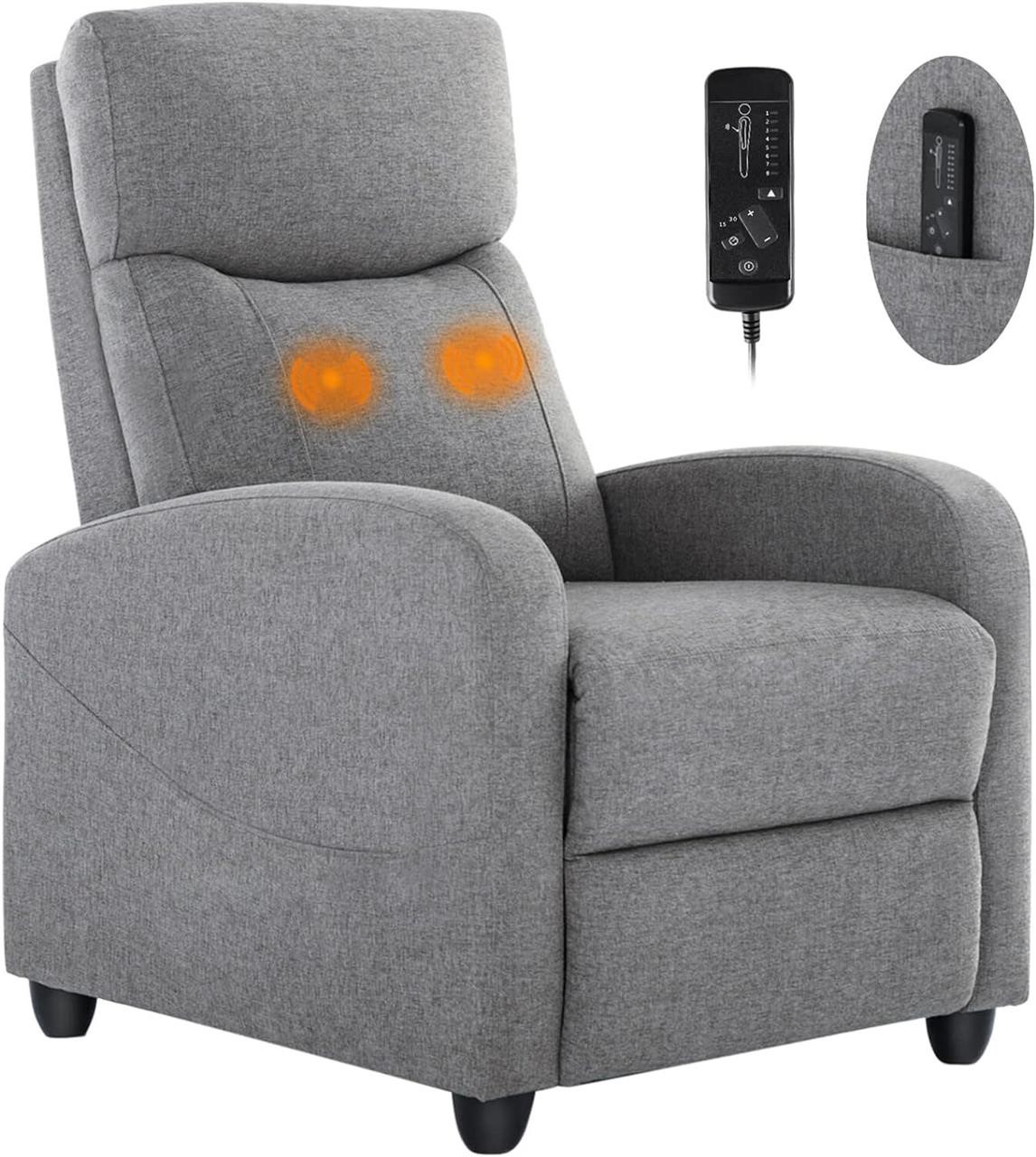 Sweetcrispy Recliner Chair  Lumbar Support  Grey