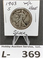 Silver Walking Liberty Half Dollar 1943-S