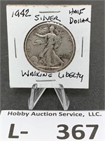 Silver Walking Liberty Half Dollar 1942