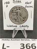 Silver Walking Liberty Half Dollar 1941-D